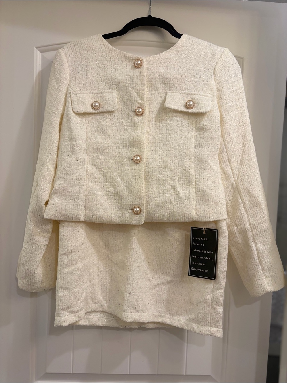 Have Cream Tweed Pearl-Button Jacket